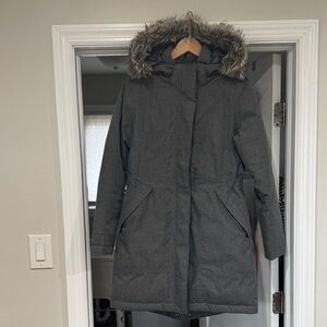 The North Face Women's Charcoal Ski Jacket with Faux Fur Hood